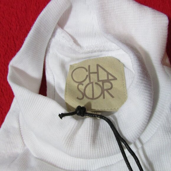 Chaser White Ribbed Tank Tiered Back Neck Band - Picture 6 of 11